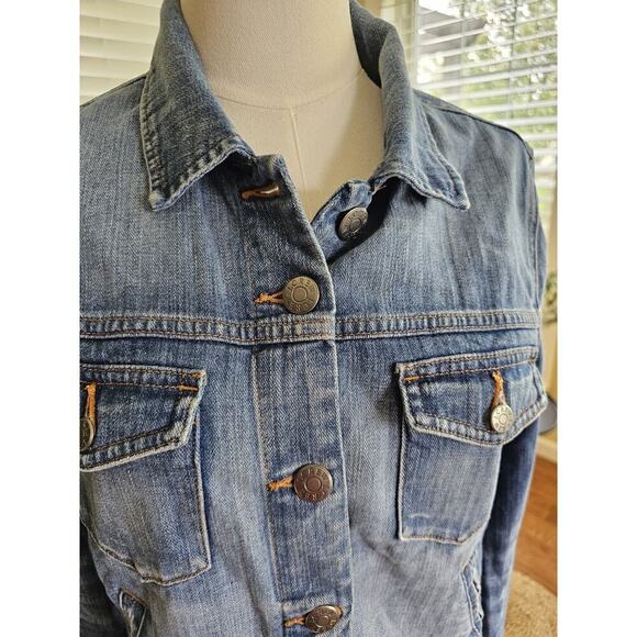 J. Crew Women's Denim Jean Jacket Sz S Metal Buttons Pockets Classic Preppy - Picture 5 of 9